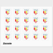 Baby Shower Zomer BBQ Vierkante Sticker (Vel)