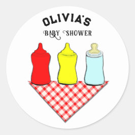 Baby shower zomer ronde sticker