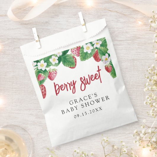 Baby shower zomeraardbei bedankzakje (Geknipt)