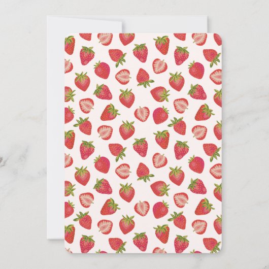 Baby shower zomeraardbei kaart (Achterkant)