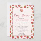 Baby shower zomeraardbei kaart (Voorkant)