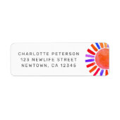 Baby Shower Zon Retouradres Etiket (Voorkant)