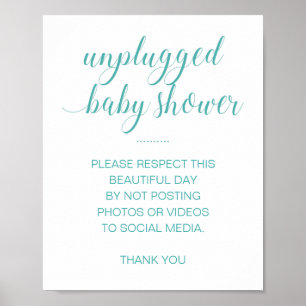 Baby shower zonder stopcontact Geen sociale media  Poster