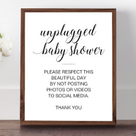Baby shower zonder stopcontact Geen sociale mediat Poster