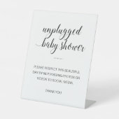 Baby shower zonder stopcontact op sociale media reclamebord met voetstuk (Voorkant)