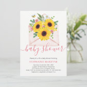Baby shower Zonnebloem Bloemen Envelop Kaart (Staand voorkant)