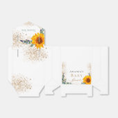 Baby shower zonnebloem eucalyptus glitter dank u bedankdoosjes (Uitgevouwen)