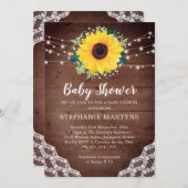 Baby shower Zonnebloem Kant Babys Adembloem Bloeme Kaart (Voorkant / Achterkant)