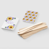 Baby shower Zonnebloem Paarse Bloemen Gepersonalis Handwaaier (Niet-gemonteerd)