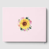 Baby shower Zonnebloem Roze Bloem Gepersonaliseerd Gastenboek (Achterkant)