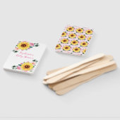 Baby shower Zonnebloem Roze Bloem Gepersonaliseerd Handwaaier (Niet-gemonteerd)