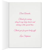 Baby shower Zonnebloem Roze Floral Hartelijk dank (Binnen (Rechts))