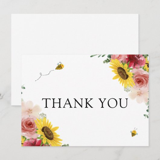 Baby shower zonnebloemen (Voorkant / Achterkant)