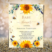 Baby shower zonnebloemen bijen - eucalyptusbudget flyer