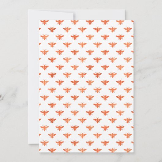 Baby shower zonnebloemen bijen witte rozengoud kaart (Achterkant)