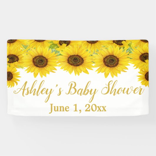 Baby shower zonnebloemen Boho Floral Prop Spandoek (Horizontaal)