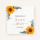 Baby shower zonnebloemen eucalyptus notitieboek (Voorkant)