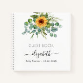 Baby shower zonnebloemen eucalyptus notitieboek (Voorkant)