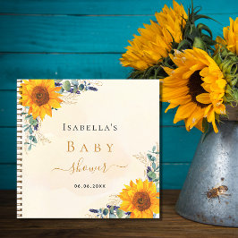 Baby shower zonnebloemen eucalyptus notitieboek