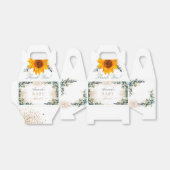 Baby shower zonnebloemen eucalyptusgoud glitter bedankdoosjes (Uitgevouwen)