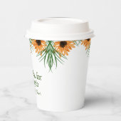 Baby shower Zonnebloemen Greenery Dank u Papieren Bekers (Links)