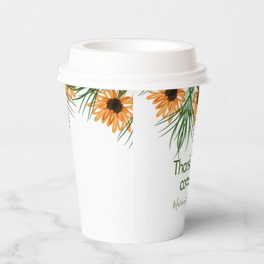 Baby shower Zonnebloemen Greenery Dank u Papieren Bekers (Rechts)