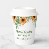 Baby shower Zonnebloemen Greenery Dank u Papieren Bekers (Voorkant)