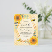 Baby shower zonnebloemen, griedig van mam tot bije uitnodiging briefkaart (Staand voorkant)