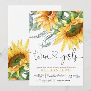 Baby shower zonnebloemen kaart