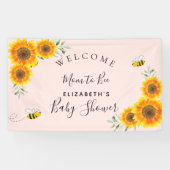 Baby shower zonnebloemen meisje roze moeder tegen  spandoek (Horizontaal)