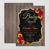 Baby shower - Zonnebloemen Rozen Uitnodiging (Voorkant / Achterkant)