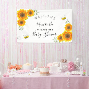 Baby shower zonnebloemen wit mam tot bijenteelt spandoek
