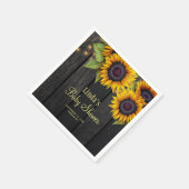 Baby shower zonnebloempitten servet (Hoek)