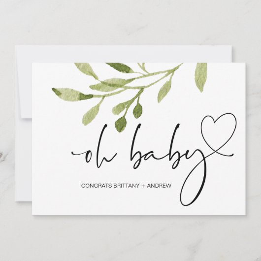 Baby shower Zwangerschap Gefeliciteerd Oh Baby Kaart (Voorkant)