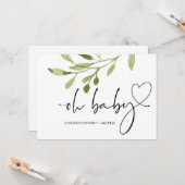 Baby shower Zwangerschap Gefeliciteerd Oh Baby Kaart (Voorkant / Achterkant in situ)