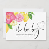 Baby shower Zwangerschap Gefeliciteerd Pink Floral Kaart (Voorkant)