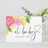 Baby shower Zwangerschap Gefeliciteerd Pink Floral Kaart (Staand voorkant)
