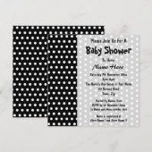 baby shower, zwart en wit pokstip. kaart (Voorkant / Achterkant)