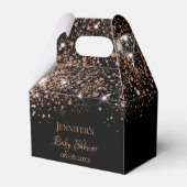 Baby shower zwart roos goudglitter naam bedankt bedankdoosjes (Achterkant)