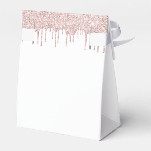 Baby shower zwart roze glitter wit dank u bedankdoosjes (Achterkant)