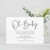 Baby shower Zwart & Wit Boho Genderneutraal Kaart (Staand voorkant)