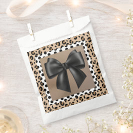 Baby shower Zwart Wit Bruin- Dierenprint- Bow Bedankzakje