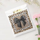 Baby shower Zwart Wit Bruin- Dierenprint- Bow Bedankzakje (Gezegeld)