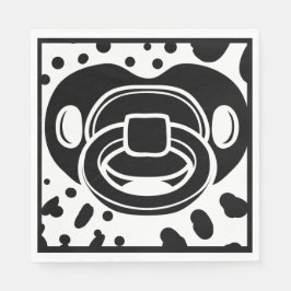 Baby shower - Zwart-wit- Fopspeen Servet