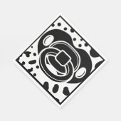 Baby shower - Zwart-wit- Fopspeen Servet (Hoek)