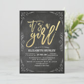 Baby shower zwart-wit karton Lijst Kaart (Staand voorkant)