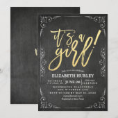 Baby shower zwart-wit karton Lijst Kaart (Voorkant / Achterkant)