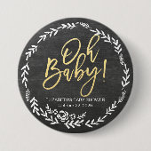Baby shower zwart-wit karton Lijst Ronde Button 7,6 Cm (Voorkant)