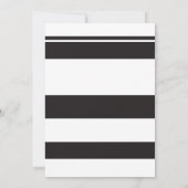 Baby shower Zwart & Wit Party Stripe Chic Uitnodig Kaart (Achterkant)