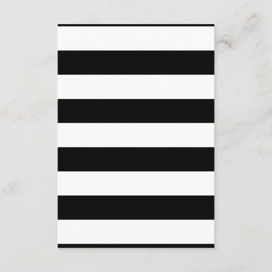 Baby shower Zwart Wit Stripe Luier Raffle Informatiekaartje (Achterkant)